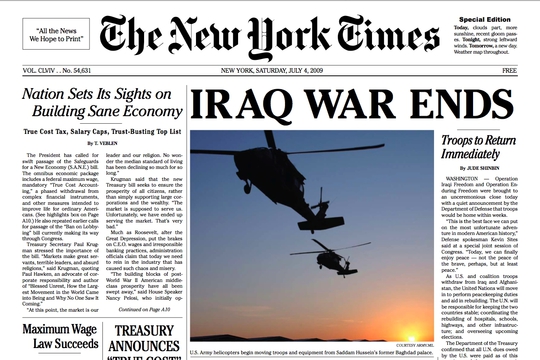 NY Times Special Edition, Nov. 12, 2008: Iraq War Ends!