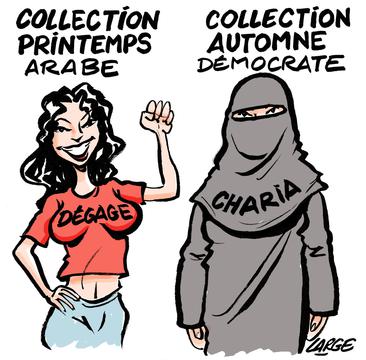 Cartoon: 'Collection Printemps Aarabes / Collection Automne Democrate'